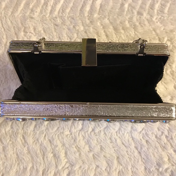Sandra Roberts Jeweled Box Clutch Silver - Picture 5 of 5